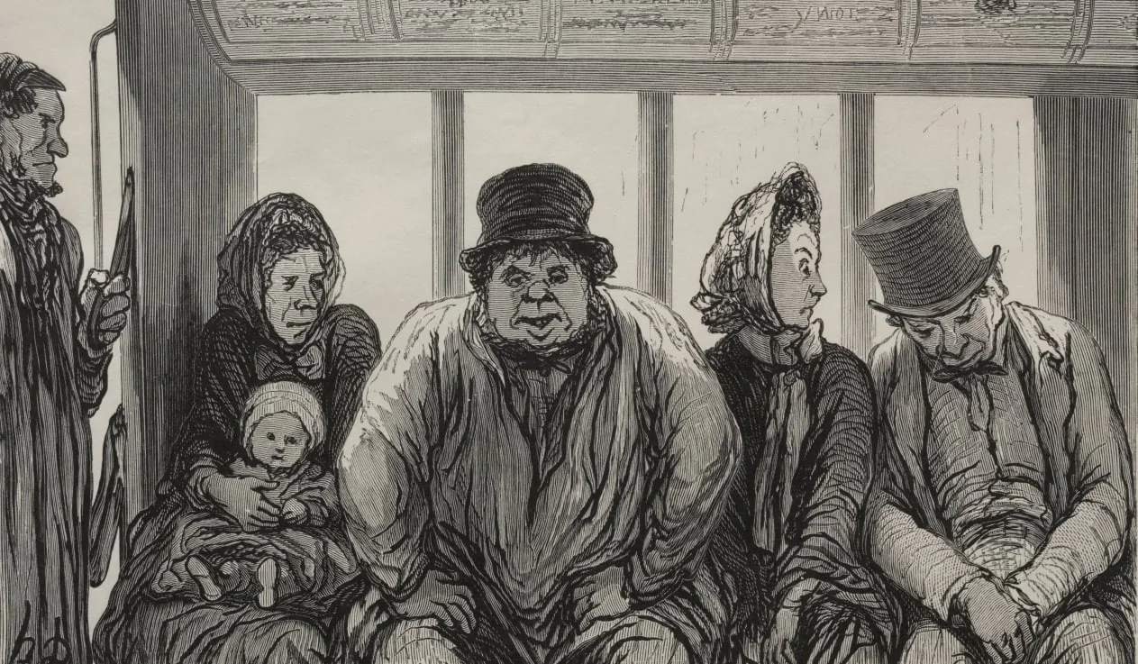 Interior of an Omnibus, by Honoré Daumier, 1864