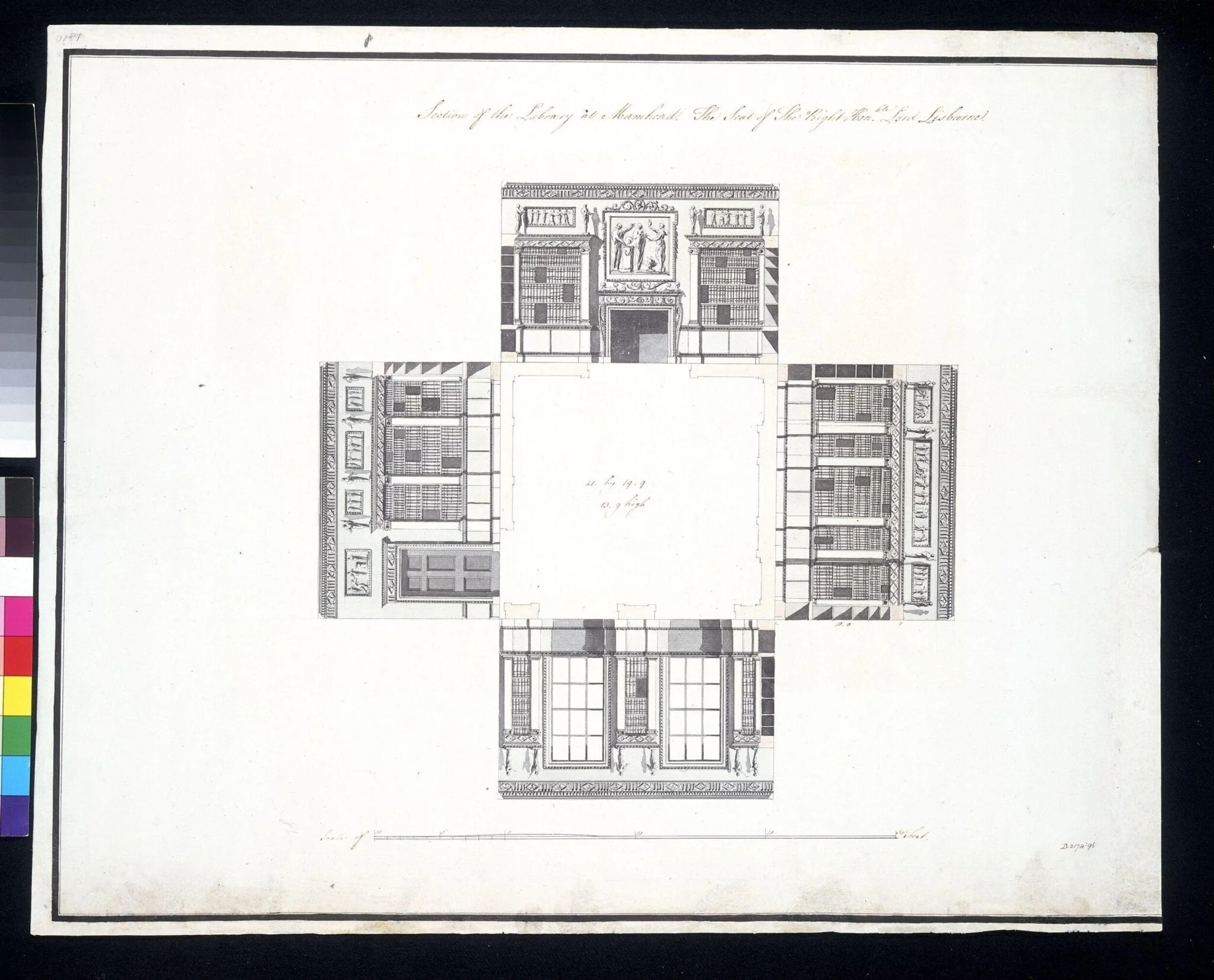 Design for a Library at Mamhead, by Robert Adam, 1768
