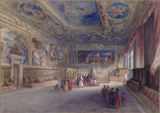 The hall of the council, Doge's Palace, Venice