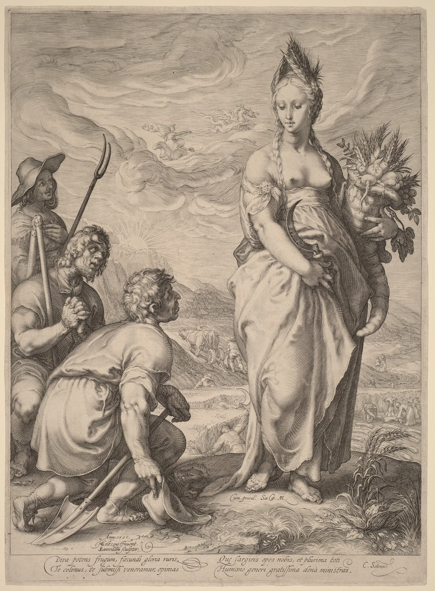 The Cult of Ceres, by Jan Pietersz Saenredam, ink, 1596