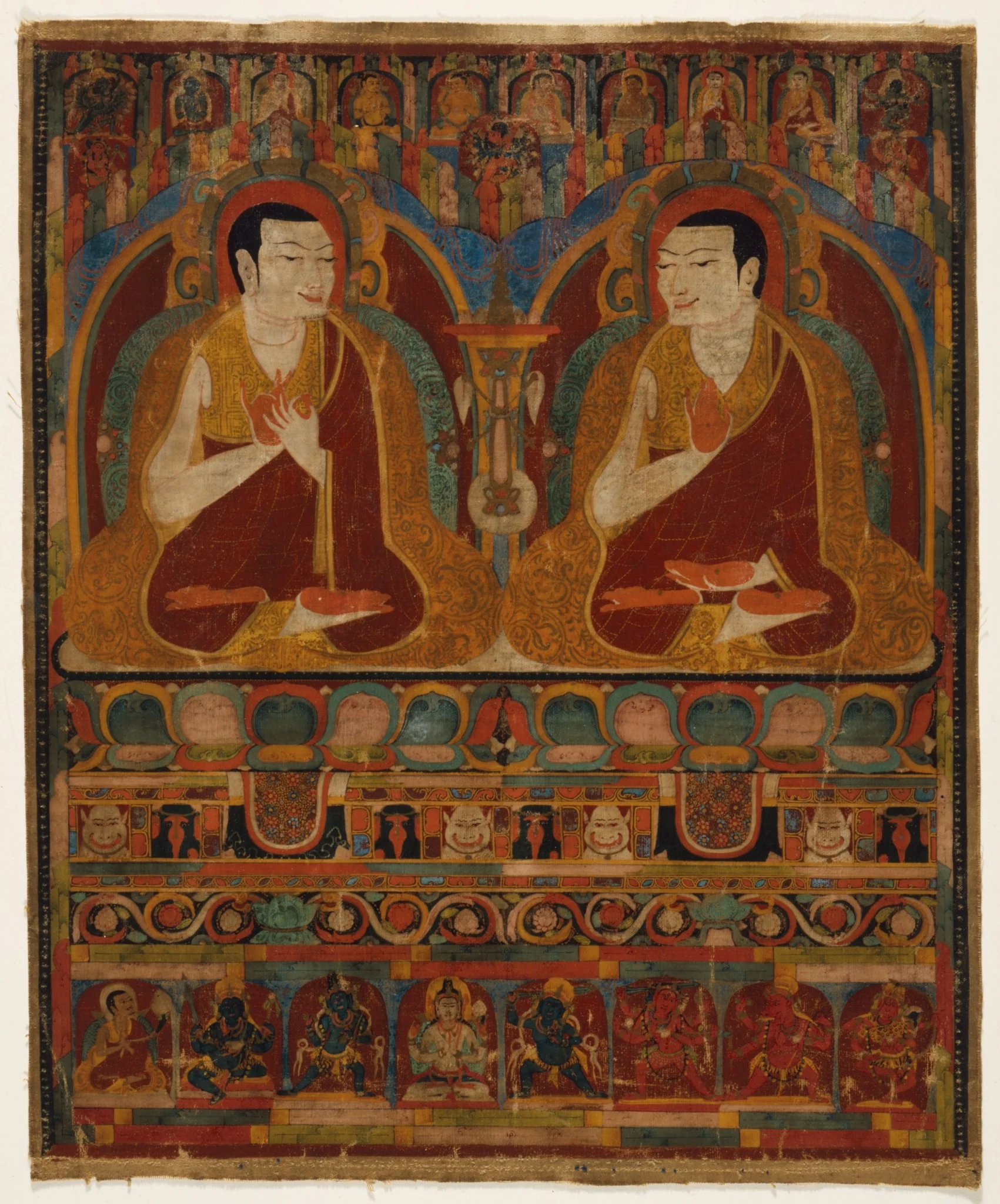 Portrait of Two Taklung Lamas, by Unknown, unspecified, 1250