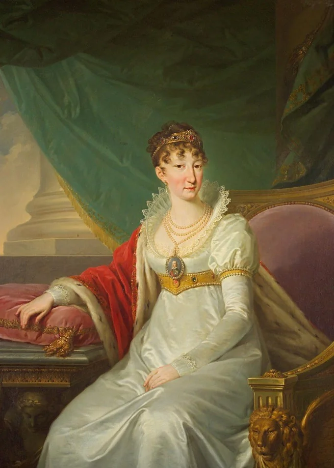 Maria Ludovica (1787-1816), spouse of emperor Franz II. (I.), in a white Empire dress, by Unknown, oil, 1850