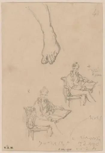 A seated Western man