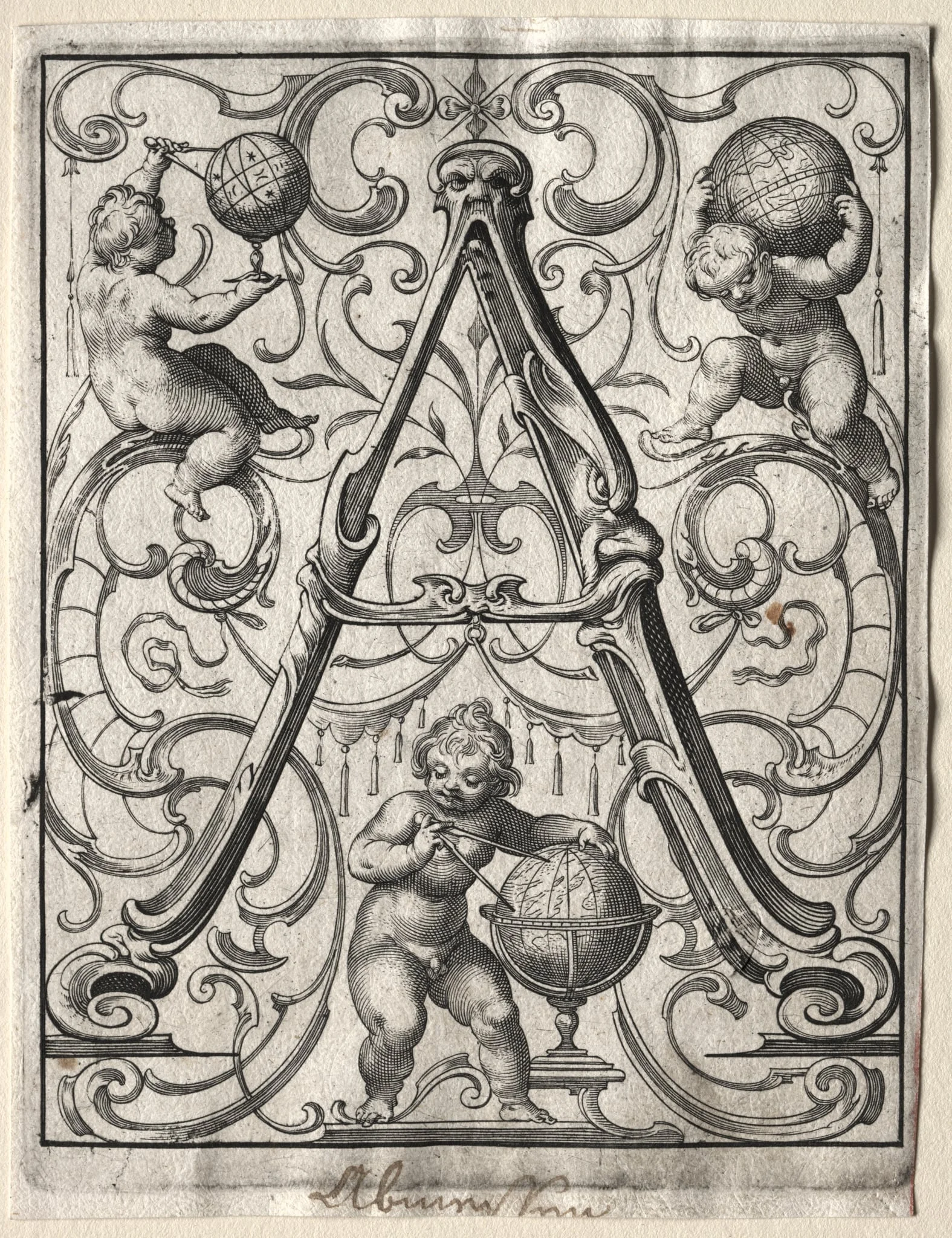 New ABC Booklet:  A, by Lucas Kilian, 1627