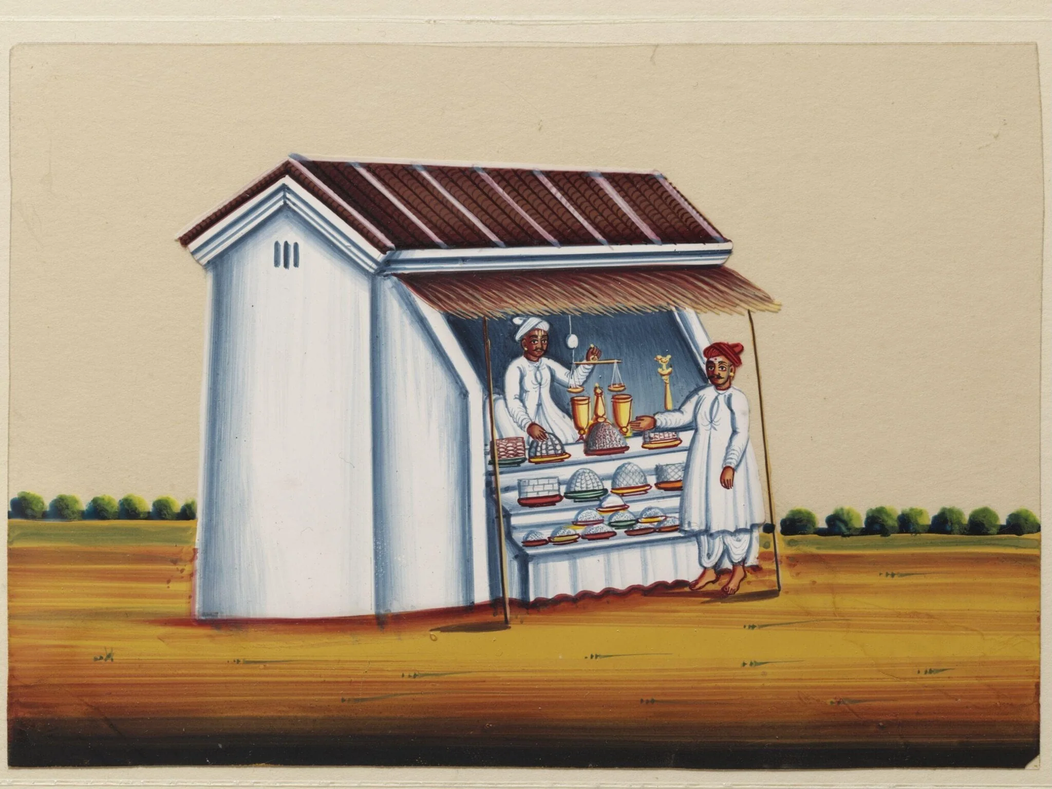 One of ten paintings of occupations and one of buildings., by Unknown, gouache, 1870