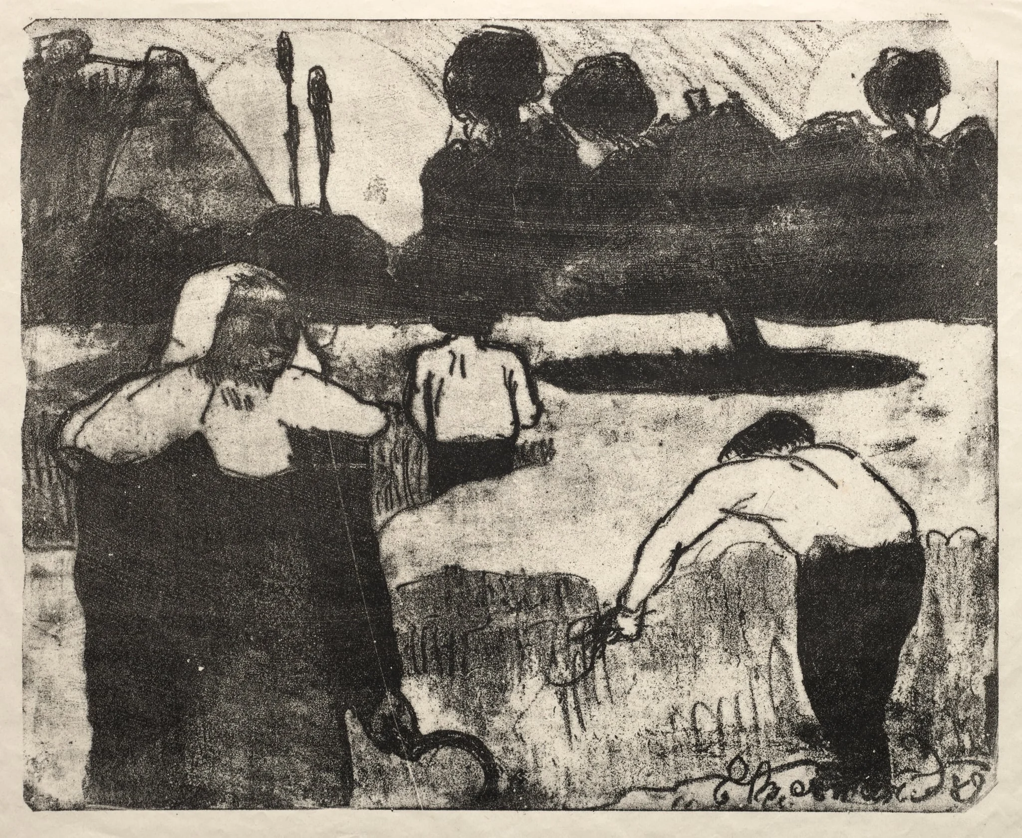 Les Bretonneries: The Harvesters (Les Moissonneurs), by Émile Bernard, 1889