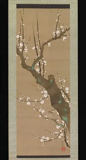 酒井抱一筆   鶯白梅図|Bush Warbler (Uguisu) in a Plum Tree