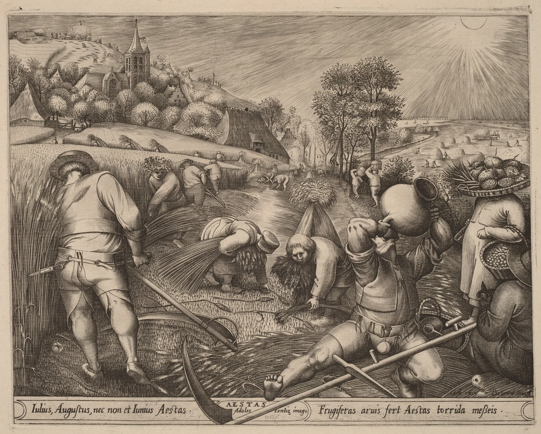 Summer, by Pieter van der Heyden, ink, 1570