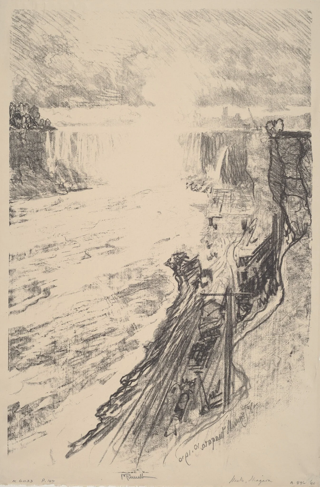 The Mystery of the Mist, by Joseph Pennell, ink, 1910