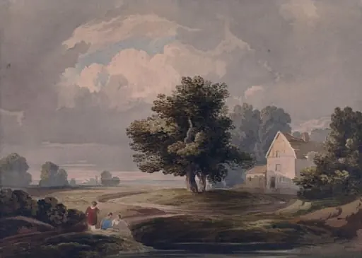 Landscape with cottage