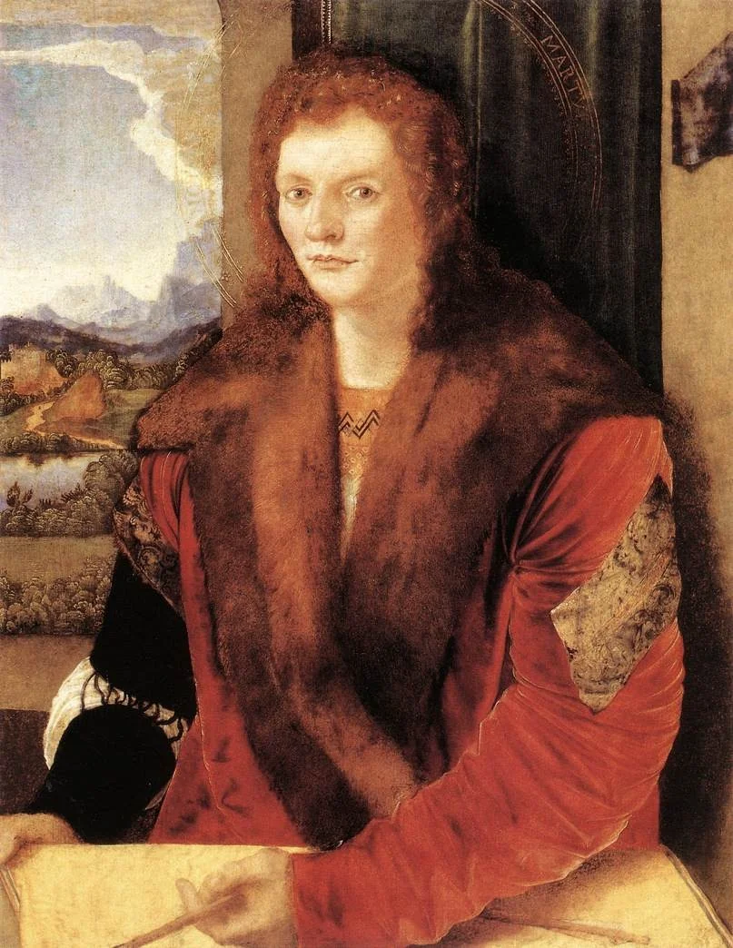 Portrait of St Sebastian with an Arrow, by Albrecht Dürer, oil, 1500