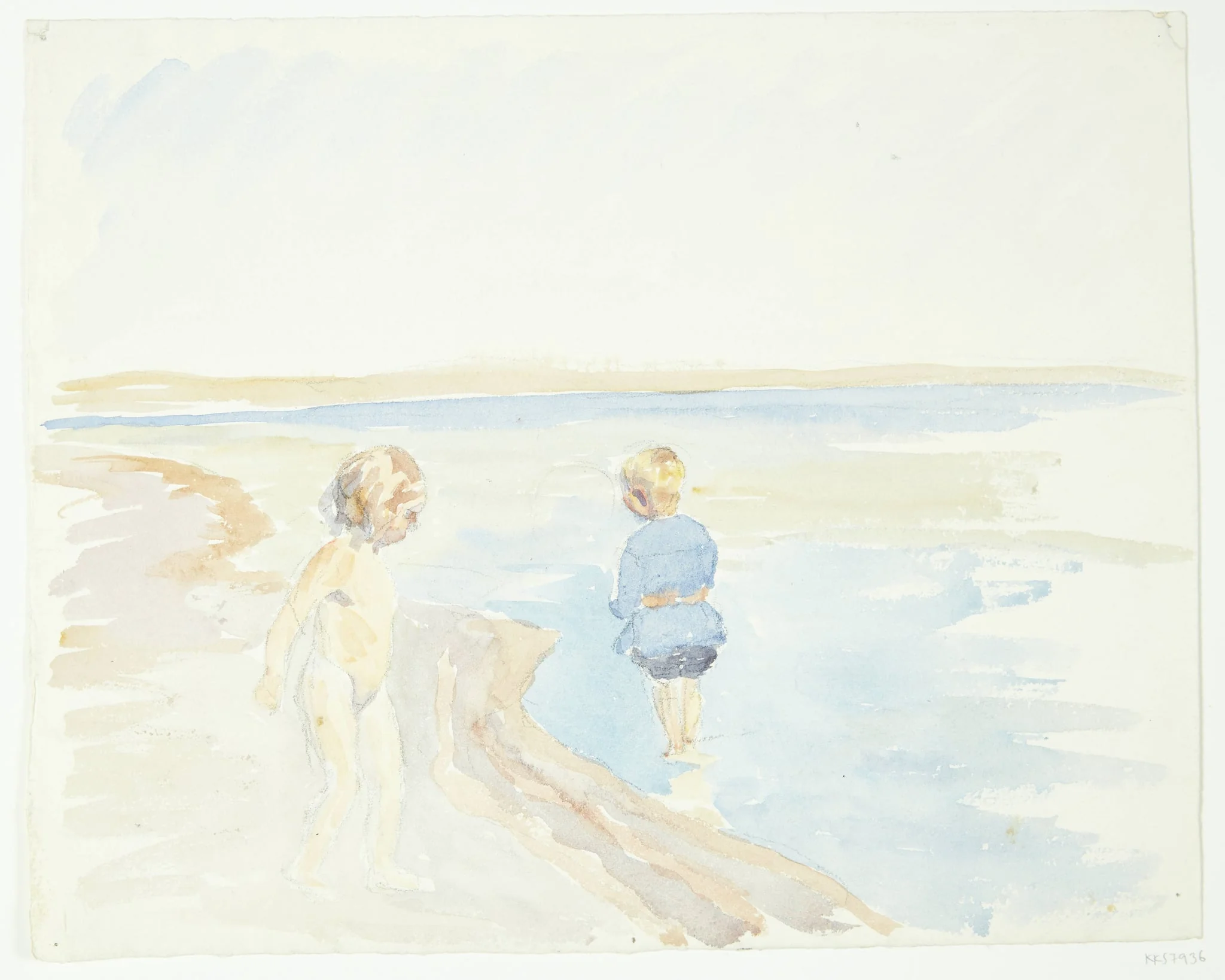 Børn ved stranden, by Unknown, unspecified, 1850