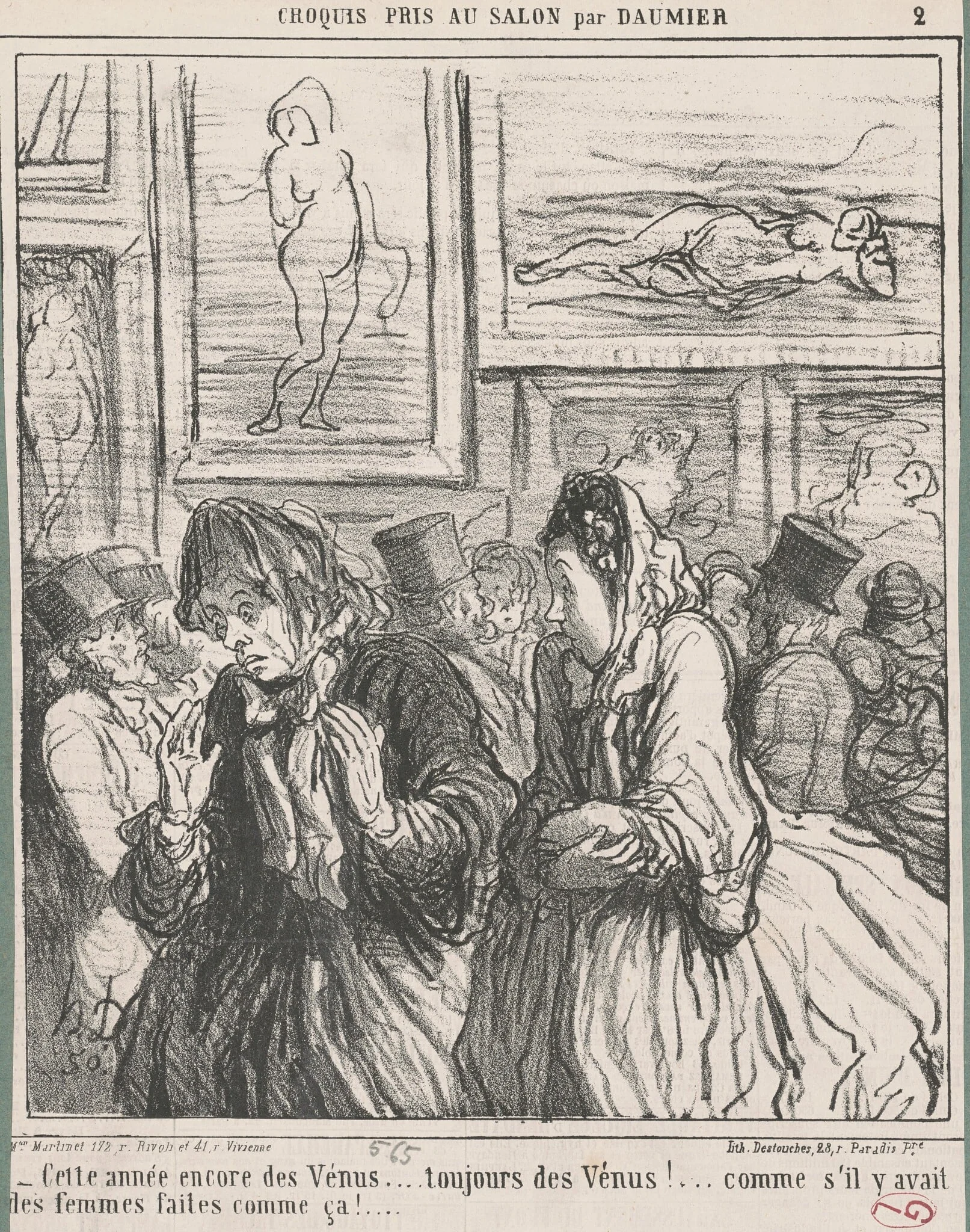Cette année encore des vénus ..., by Honoré Daumier, ink, 1865
