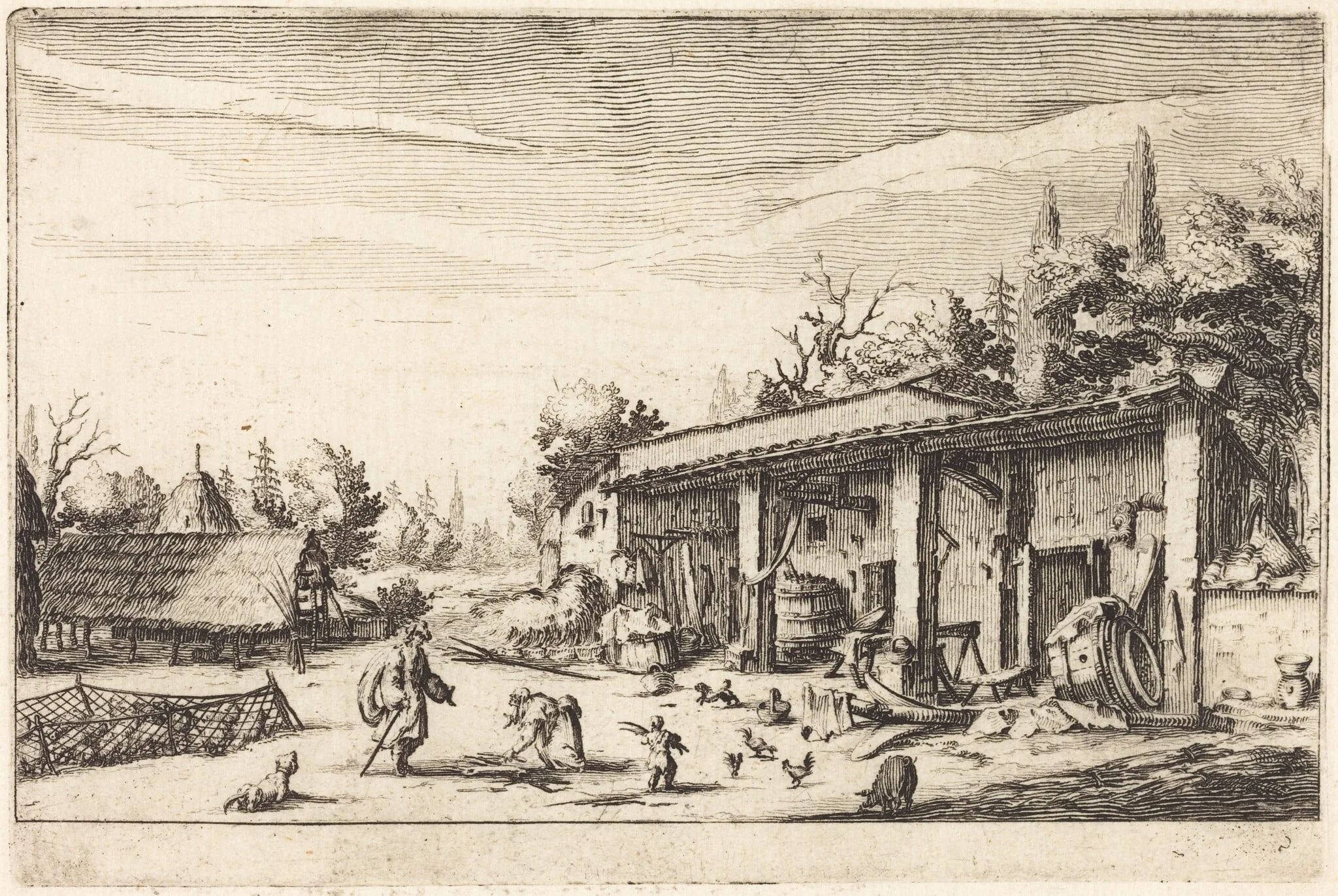 The Little Farm, by Jacques Callot, ink, 1617