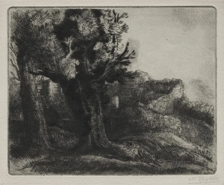 In the Ruins, by Alphonse Legros, 1884
