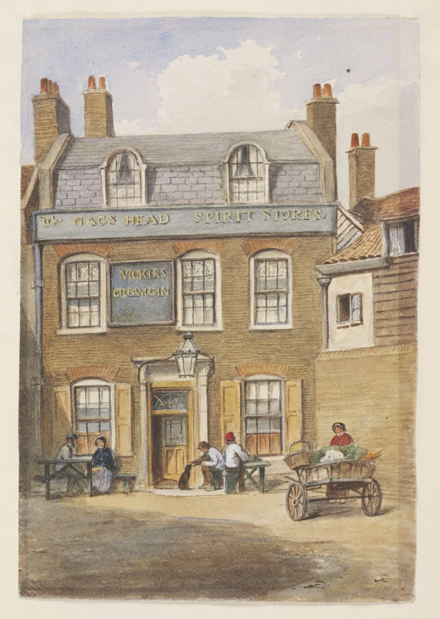 The Nag's Head, Hackney Road, by J. T. Wilson, watercolor, 1867
