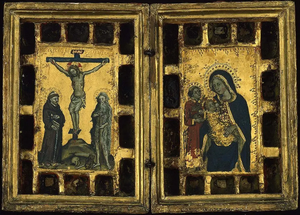 Christ on the Cross with Saints Francis and Onophrius; The Virgin and Child with Saint Lawrence