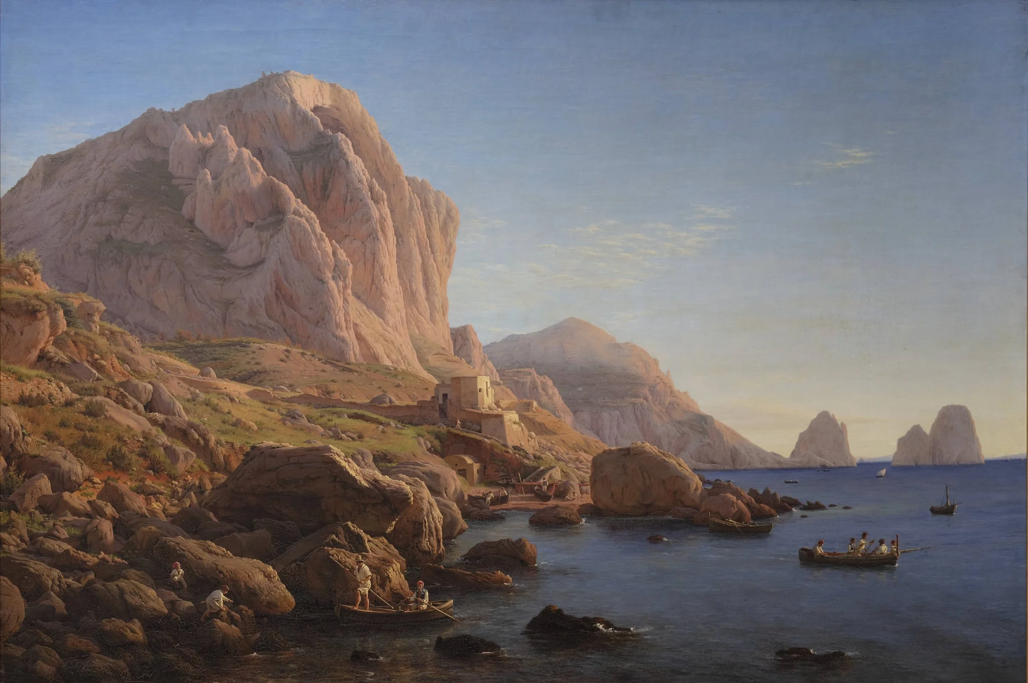 A Rocky Coast, Capri. After Sunrise, by Unknown, 1842