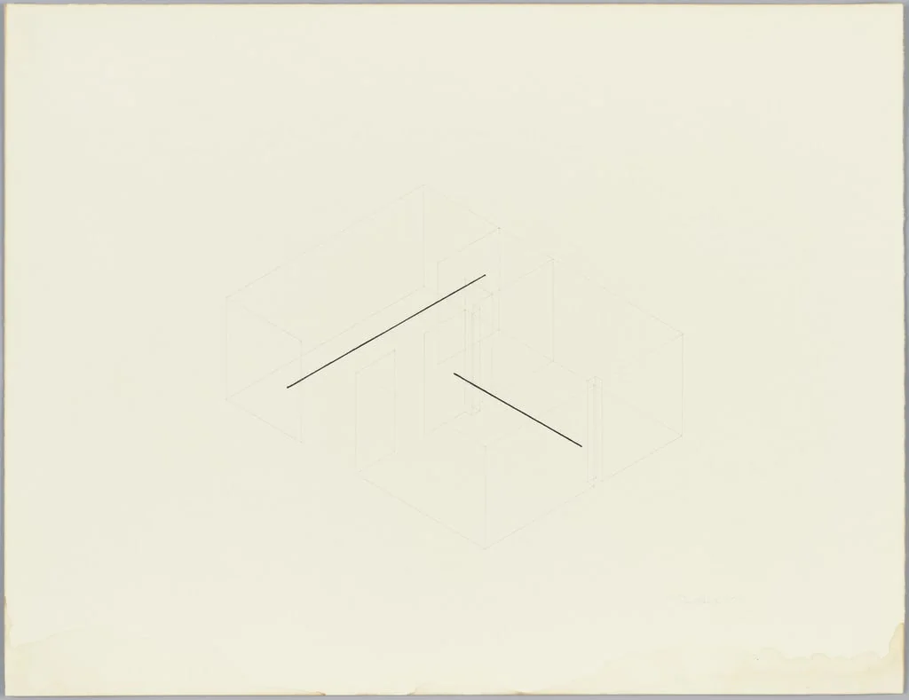 Untitled, by Fred Sandback, graphite, 1977