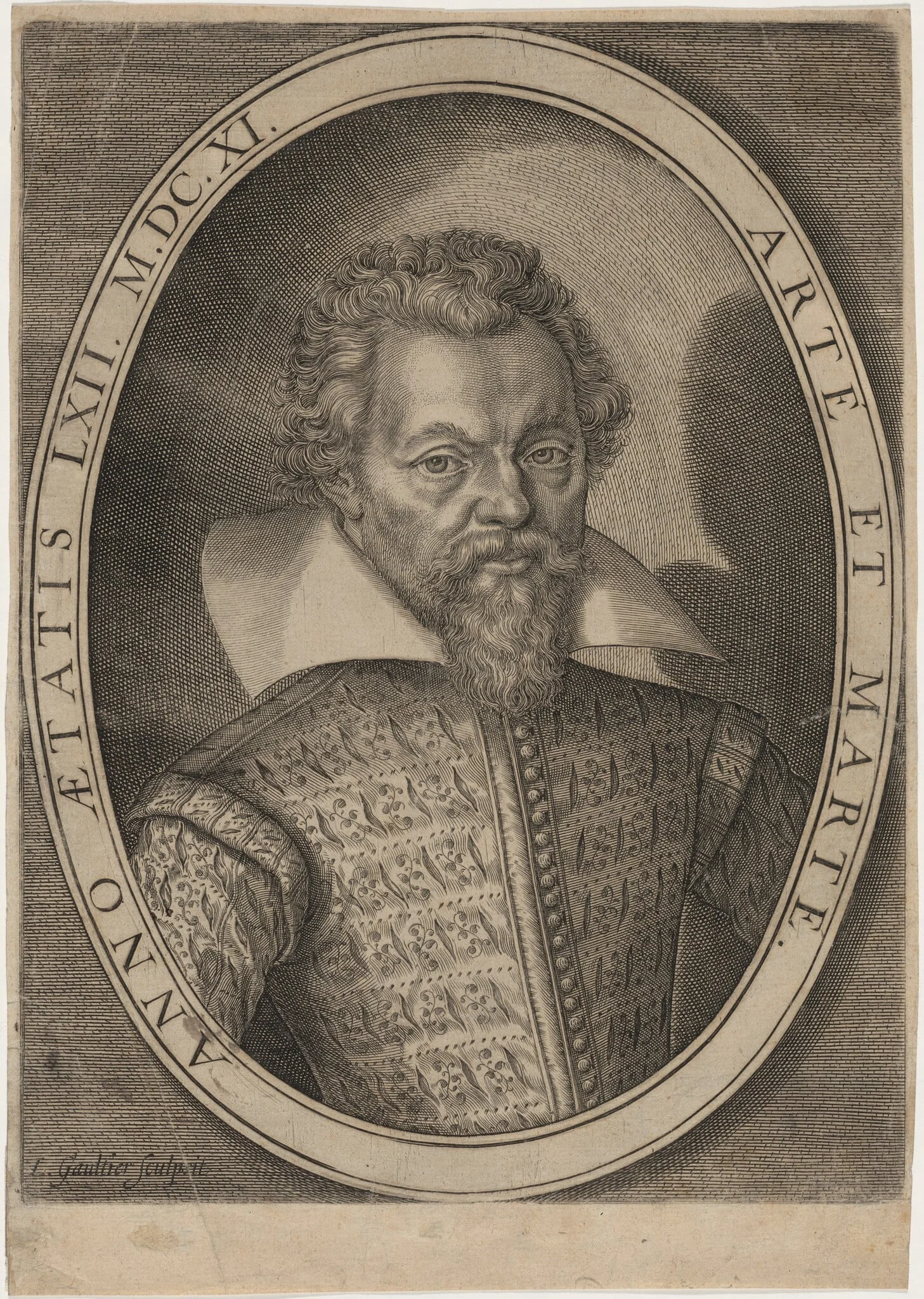 Philippe de Mornay (Du Plessis-Mornay), by Léonard Gaultier, ink, 1611