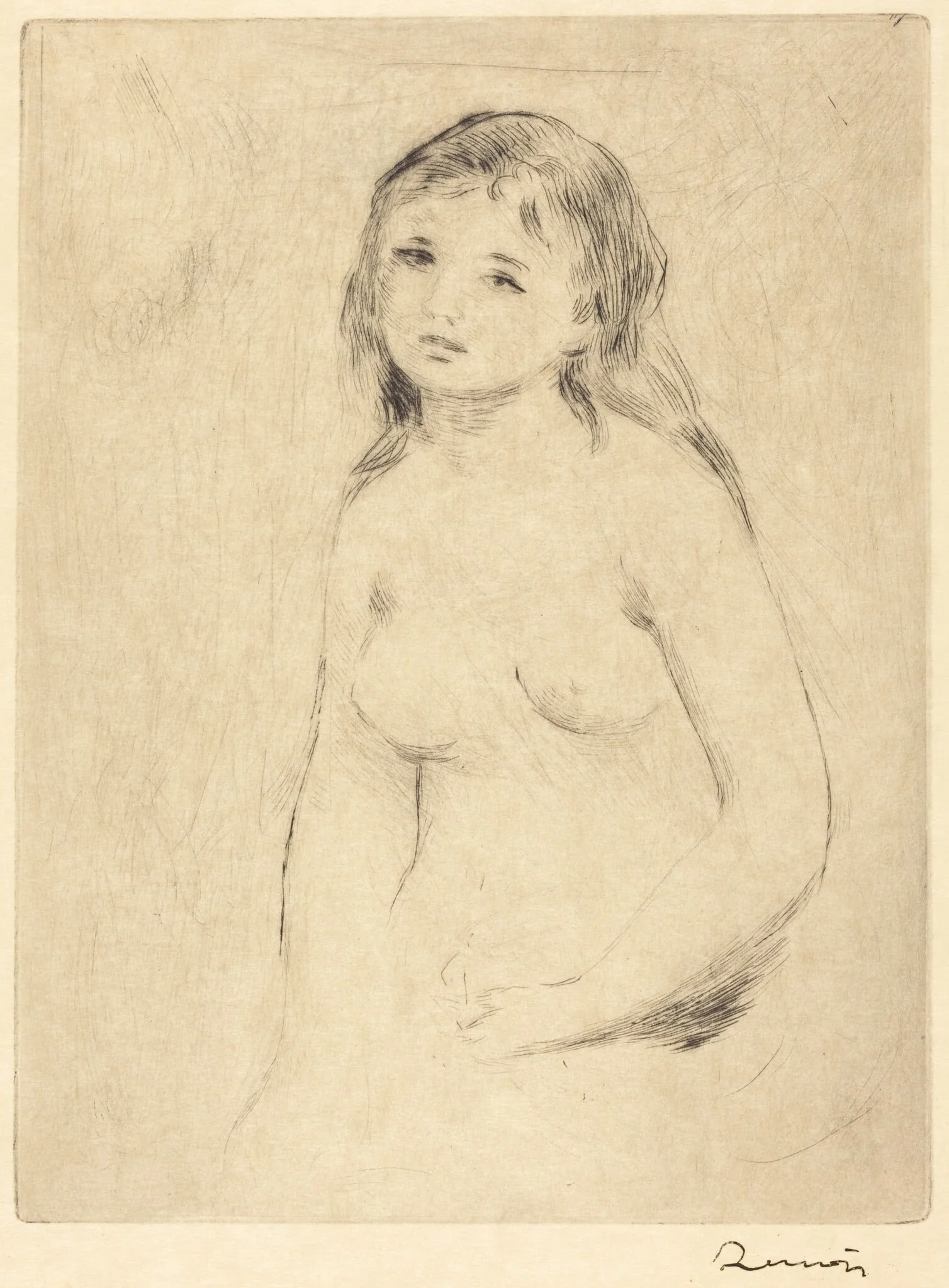 Study for a Bather (Etude pour une baigneuse), by Auguste Renoir, ink, 1880