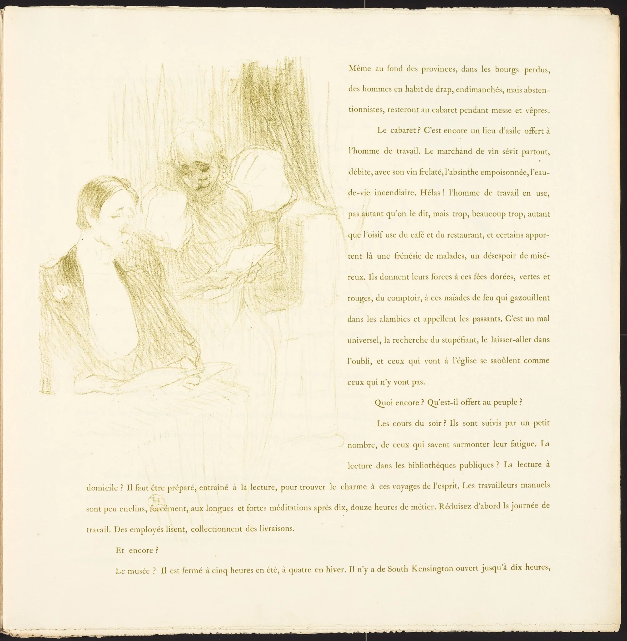 Yvette Guilbert, by Henri de Toulouse-Lautrec, ink, 1894