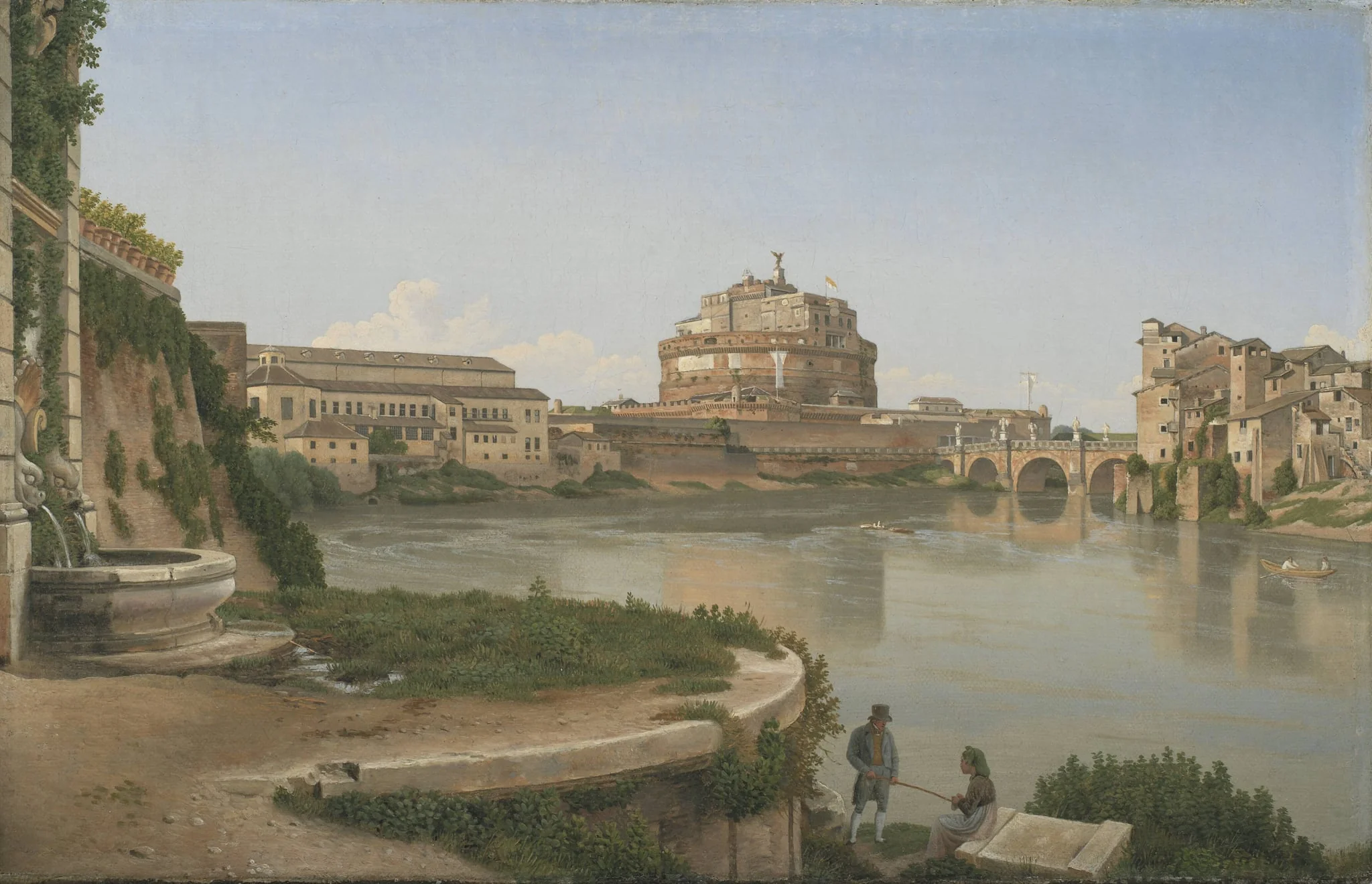 A View across the Tiber from Trastevere towards Castel S. Angelo, by Unknown artist, 1815