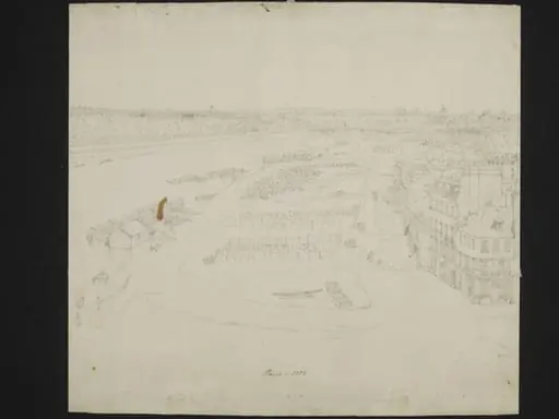 Preparatory drawing for a Panorama of Paris from the Seine