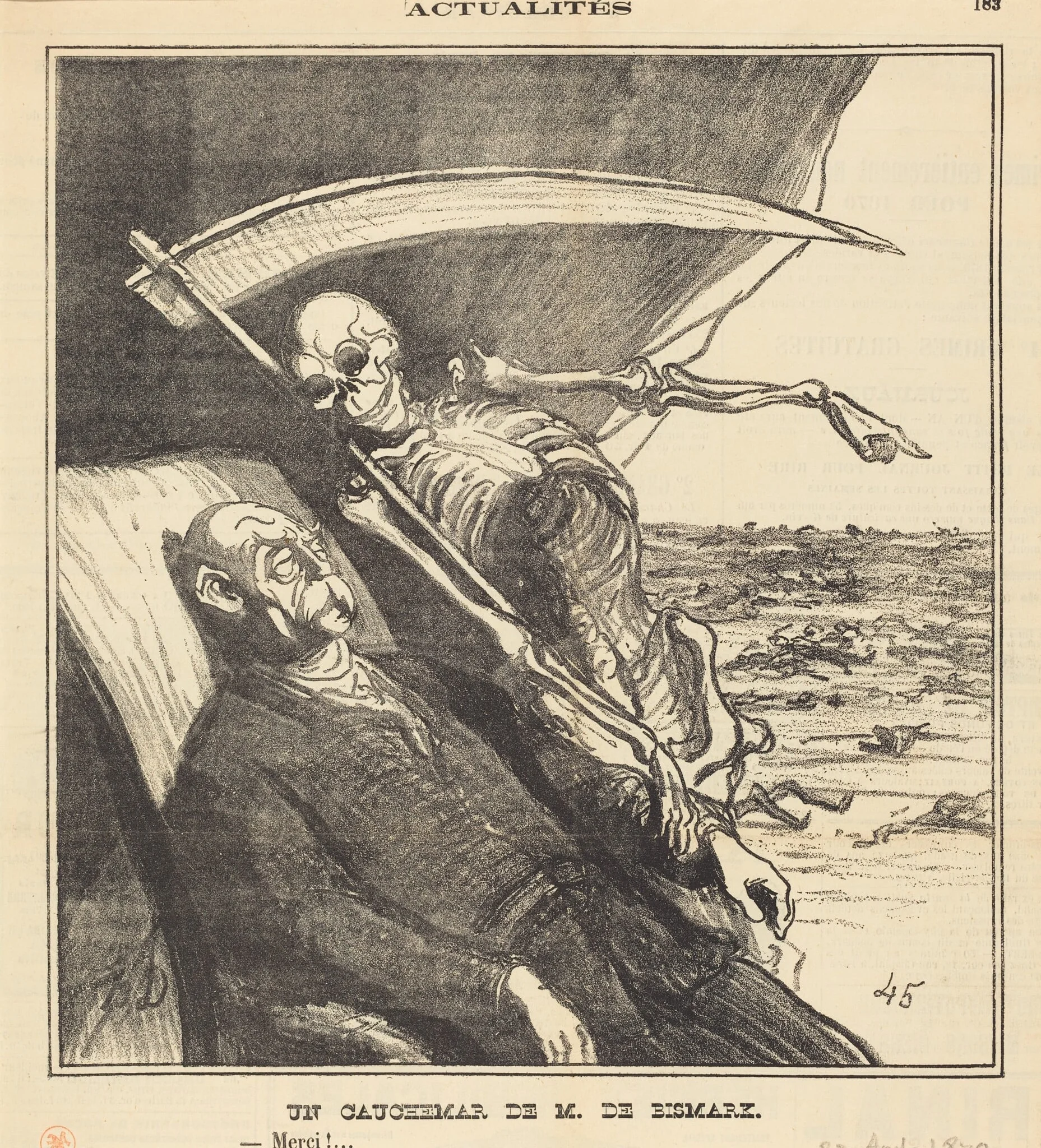 Un cauchemar de M. Bismarck, by Honoré Daumier, 1870