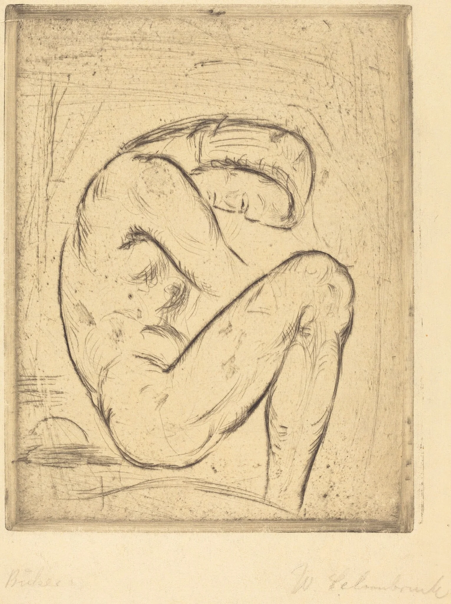 Büsser, by Wilhelm Lehmbruck, ink, 1912