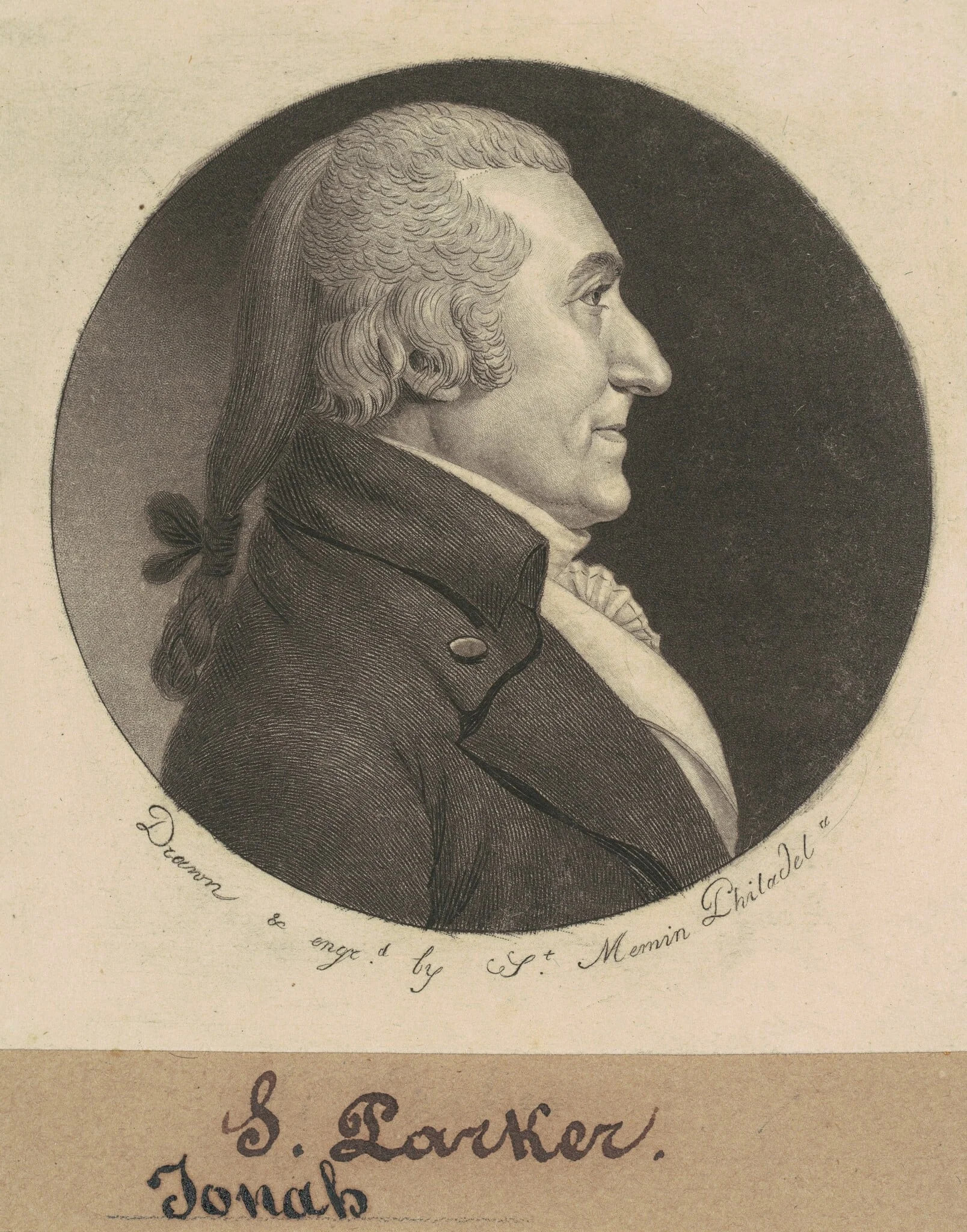 Josiah Parker, by Charles Balthazar Julien Févret de Saint-Mémin, ink, 1799