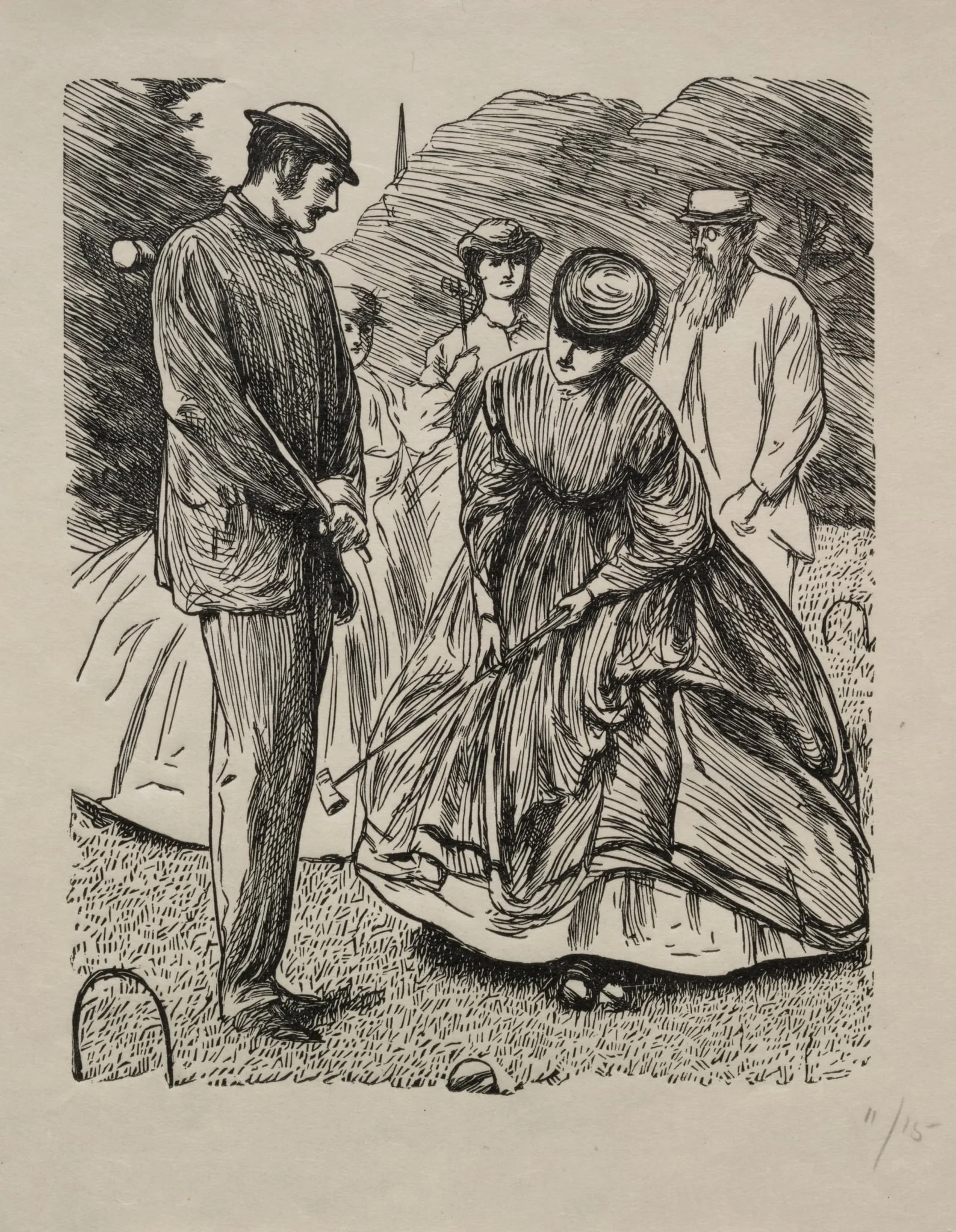 How Not to Play the Game, by George Louis Palmella Busson Du Maurier, 1865