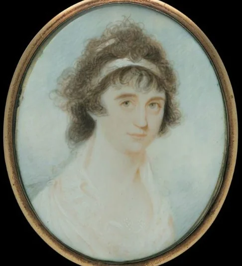 Portrait of Mrs. Nathaniel West (Elizabeth Crowinshield Derby), by William Lovett, watercolor, 1798