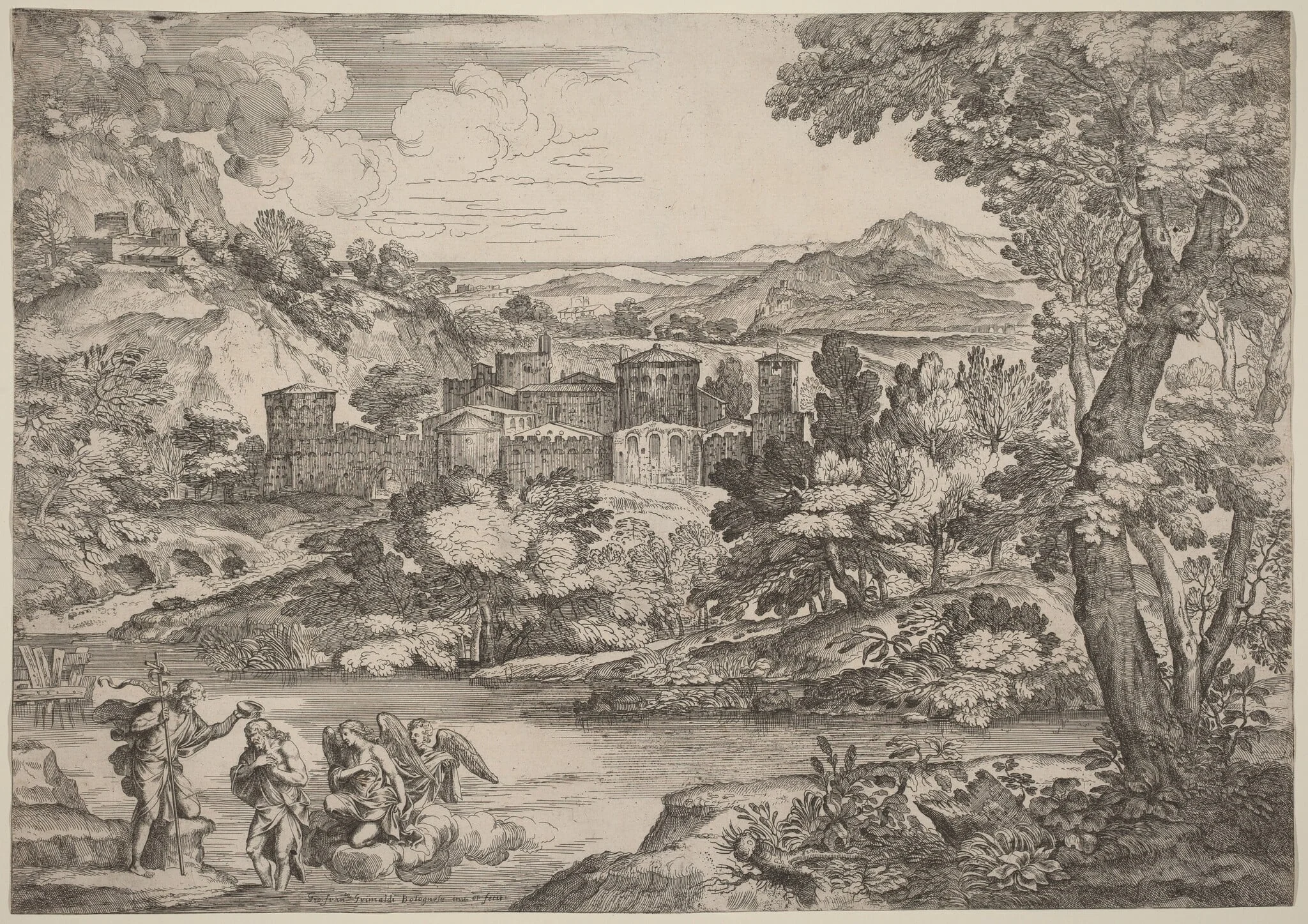 The Baptism of Christ, Set in a Mountainous Landscape