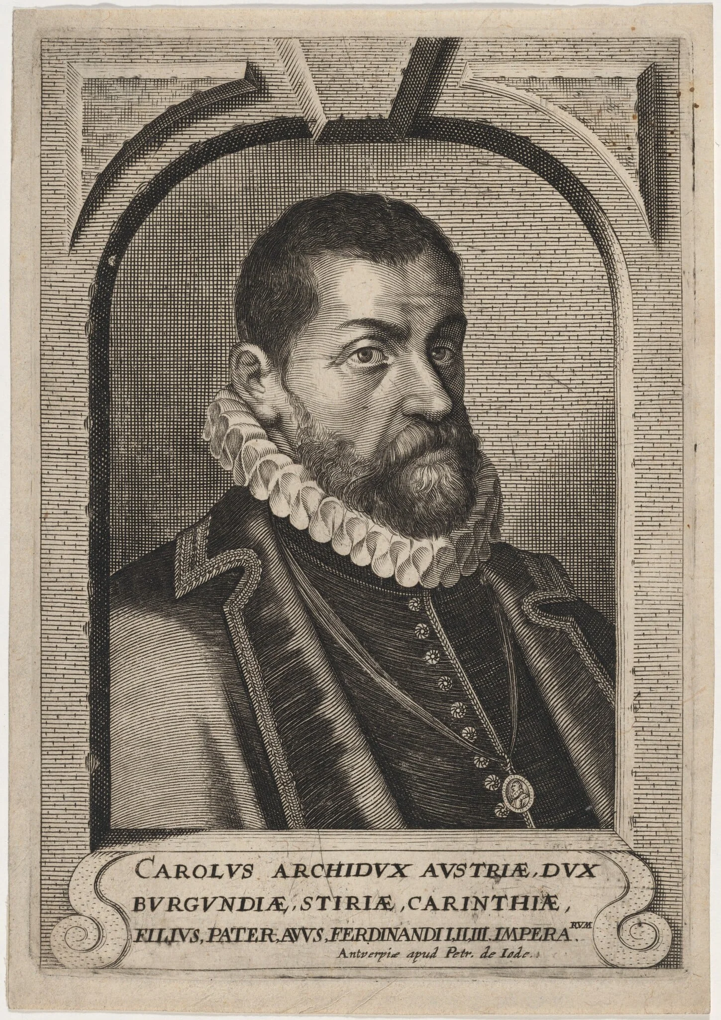 Charles, Archduke of Austria, by Pieter de Jode II, ink, 1650