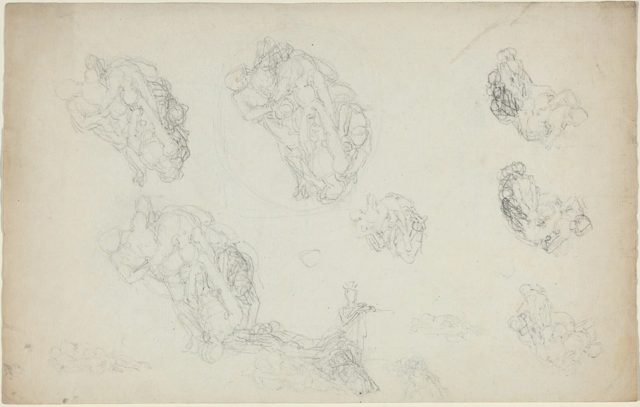 Sheet of Studies [recto and verso], by John Flaxman, graphite, 1790