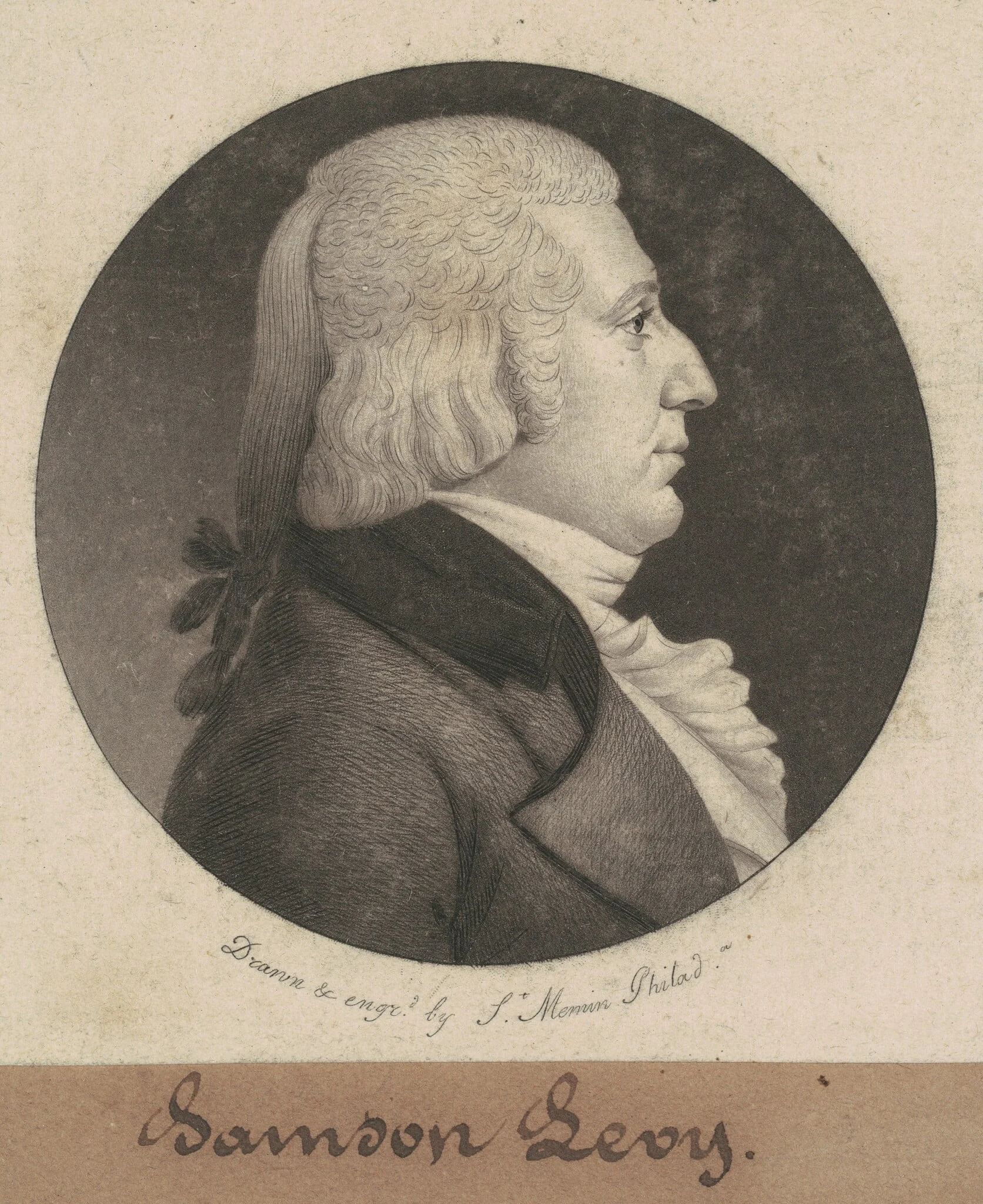 Samson Levy, Jr., by Charles Balthazar Julien Févret de Saint-Mémin, ink, 1802