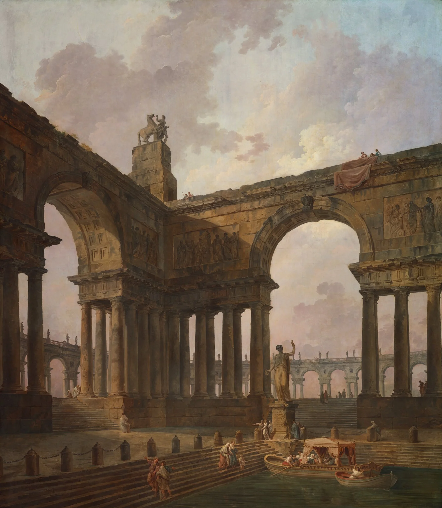 The Landing Place, by Hubert Robert, oil, 1788