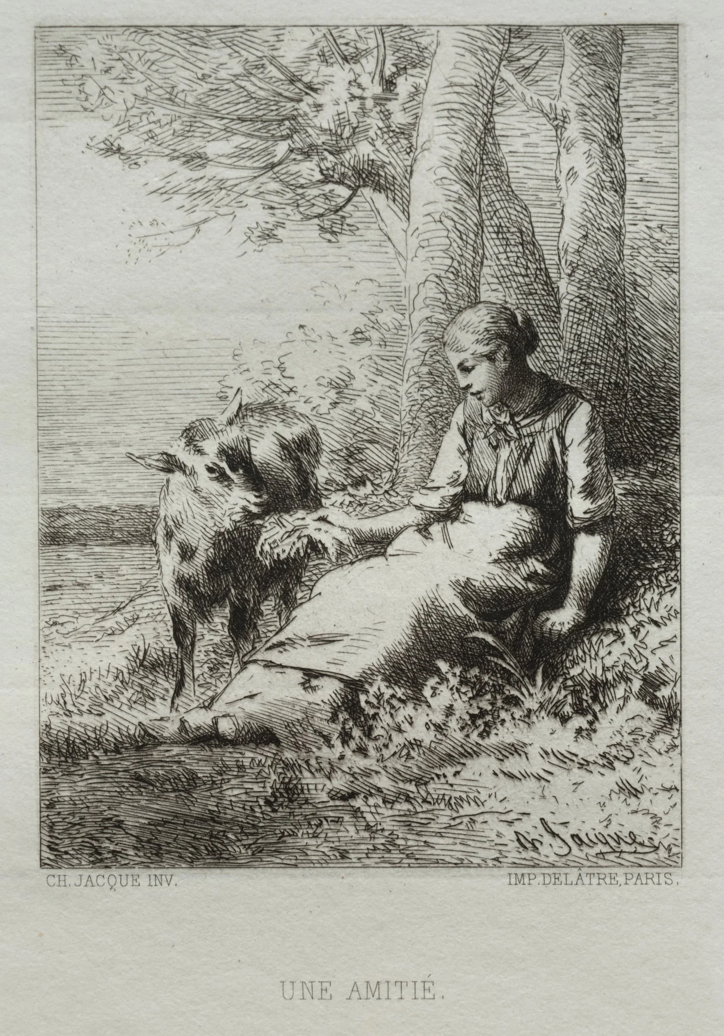 Friendship, by Charles Jacque, 1867