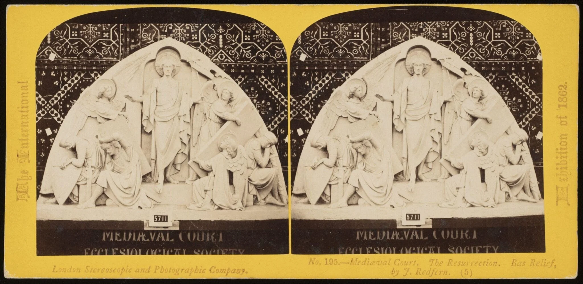 'The Resurrection', a bas-relief by J. Redfern, by Unknown, photographic, 1862