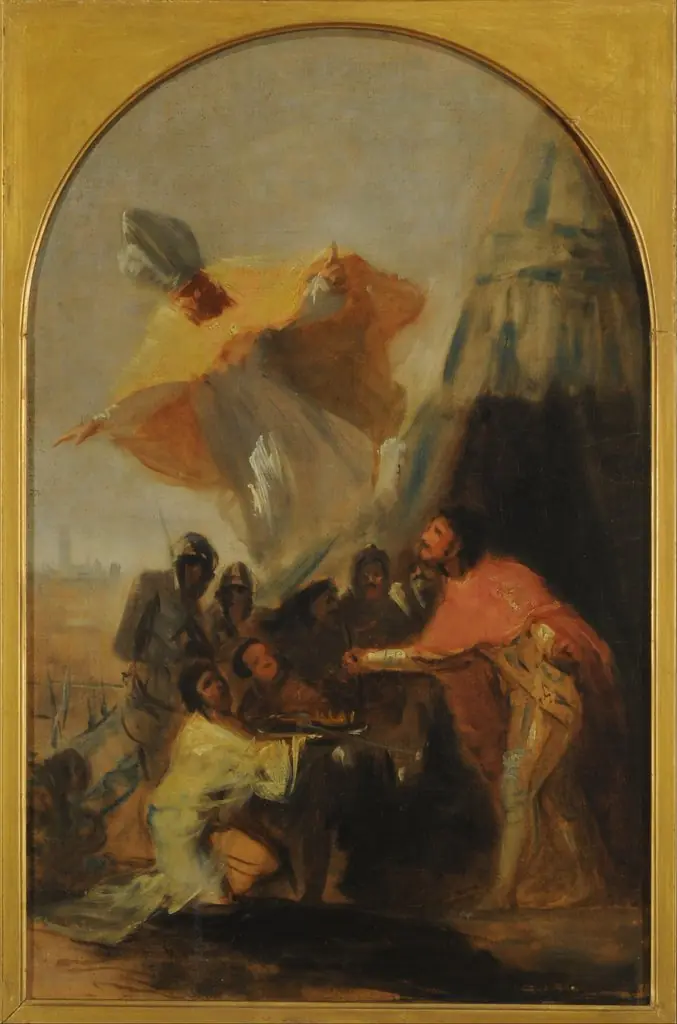 Apparition of Saint Isidore to Saint Ferdinand, king, before the walls of Seville