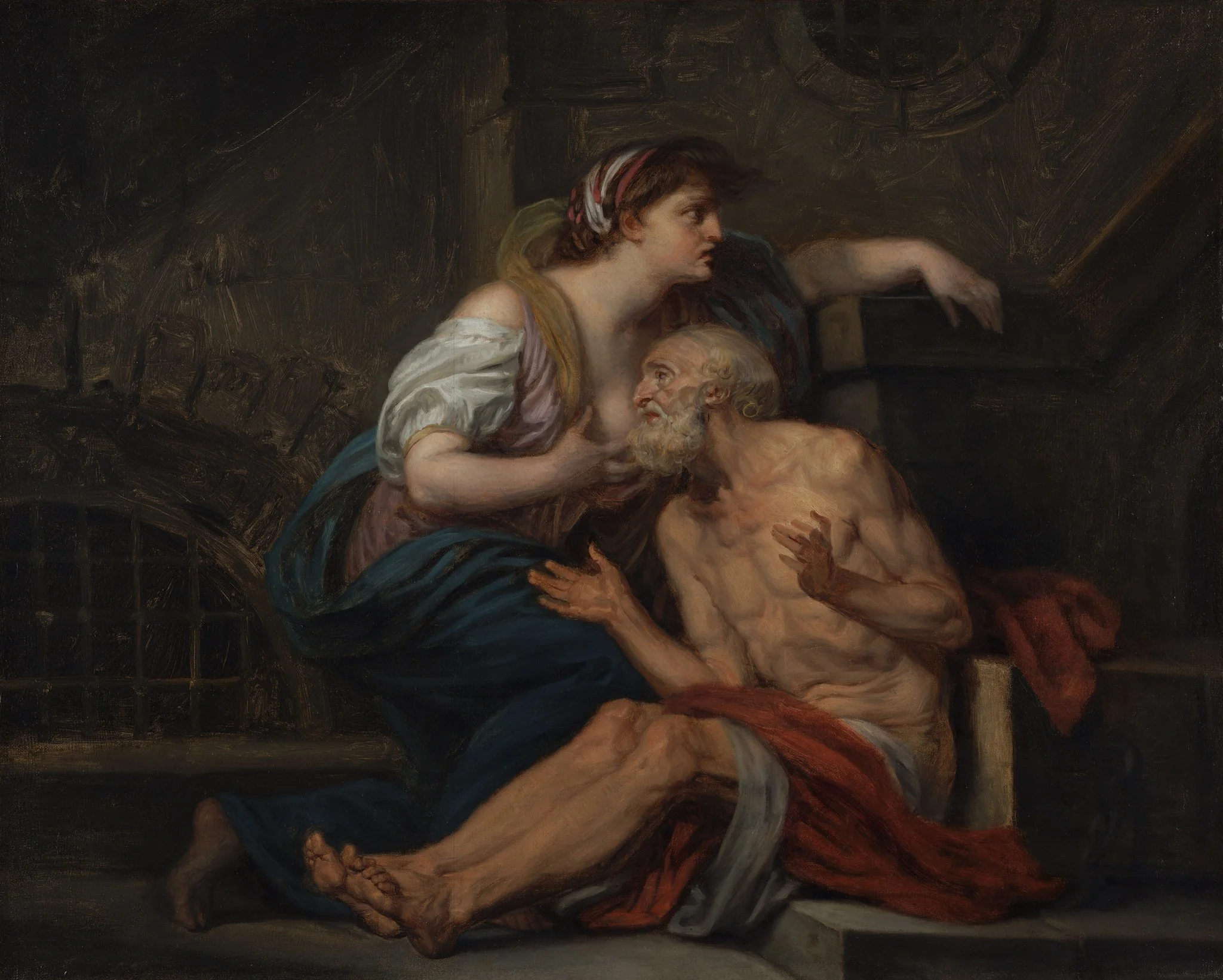 Cimon and Pero: "Roman Charity", by Jean-Baptiste Greuze, oil, 1767