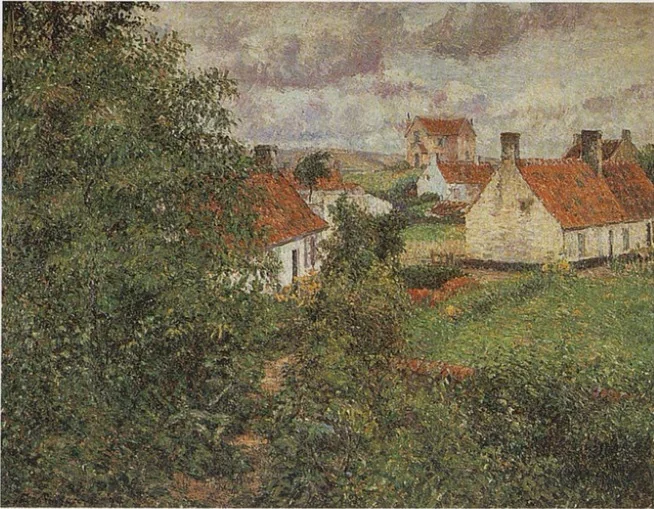 Houses at Knokke, by Camille Pissarro, unspecified, 1898