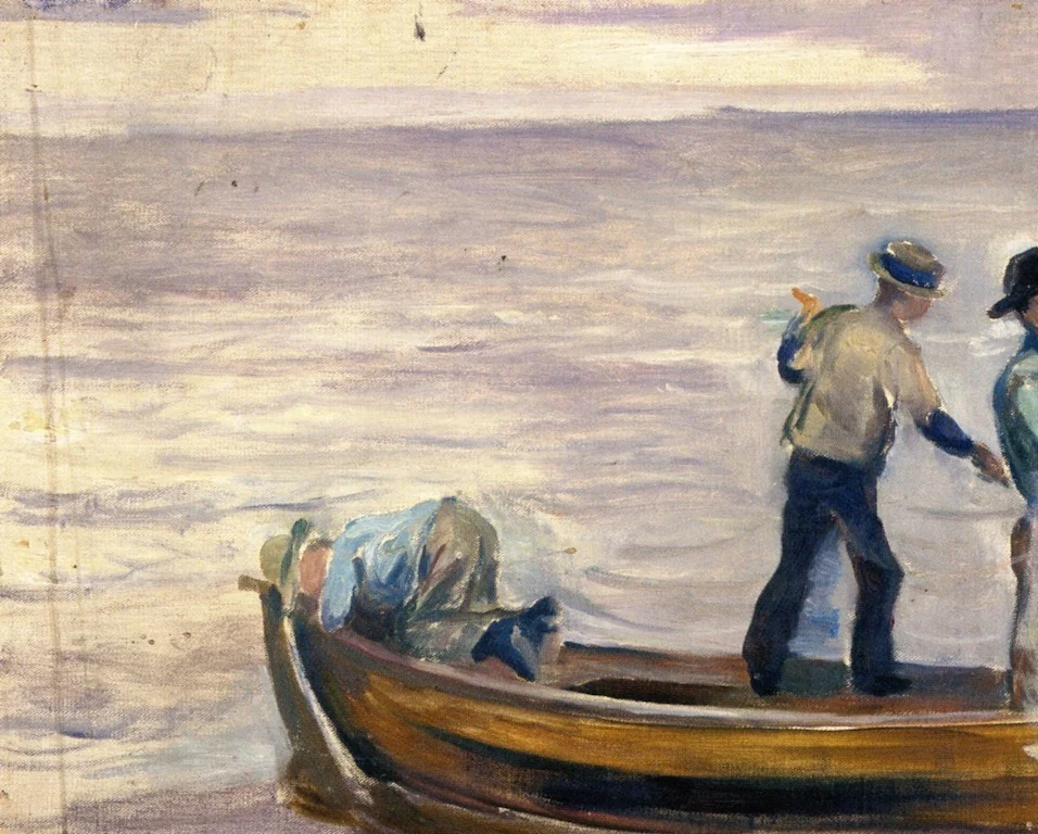 Boat with Three Boys, by Edvard Munch, oil, 1894