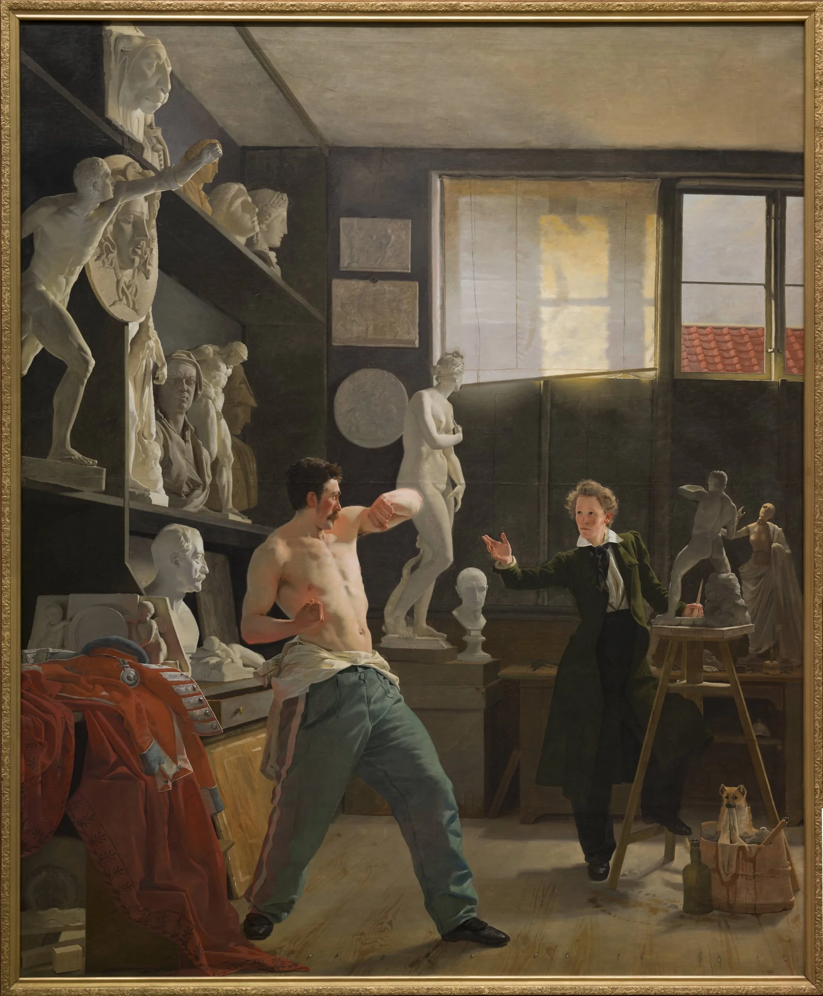 A Sculptor in his Studio Working from the Life