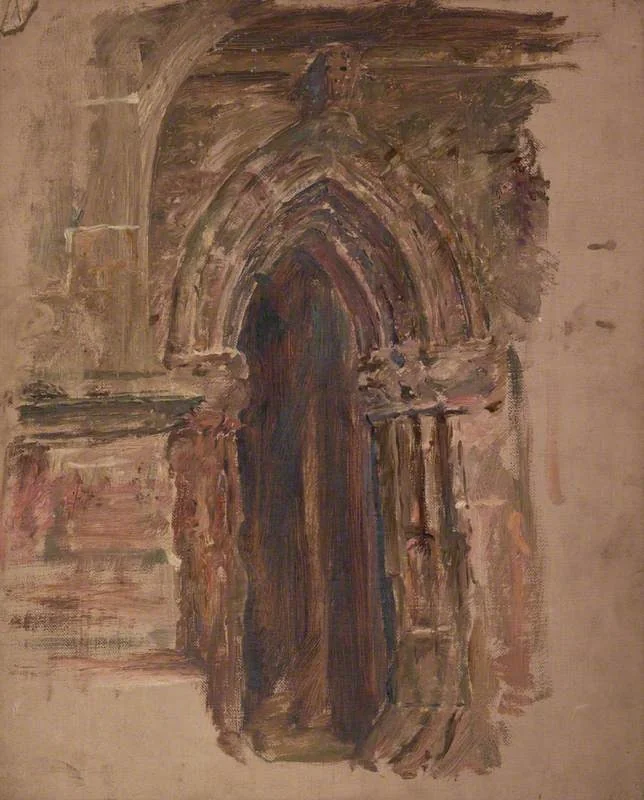Sketch of a church door, by William McTaggart, oil, 1860