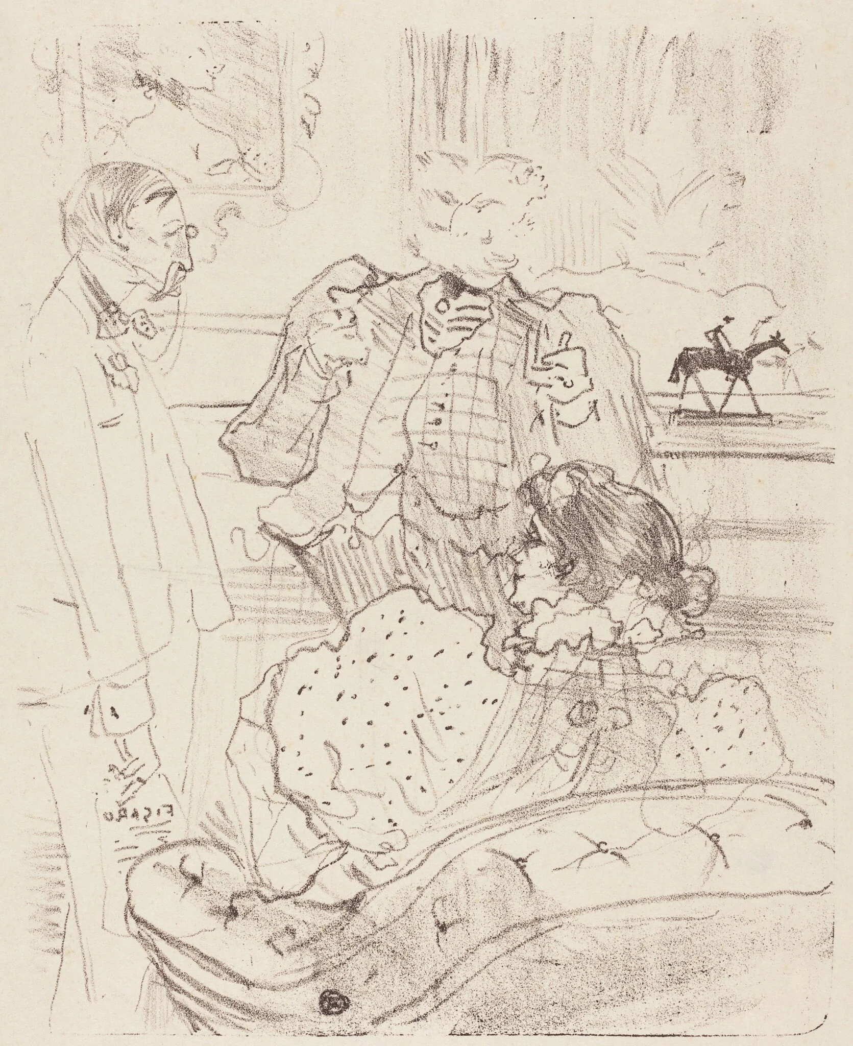 The Forfeit (La gage), by Henri de Toulouse-Lautrec, ink, 1897