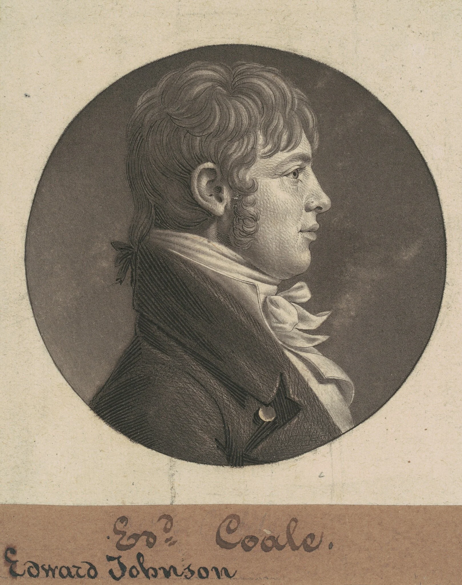 Edward Johnson Coale, by Charles Balthazar Julien Févret de Saint-Mémin, ink, 1804