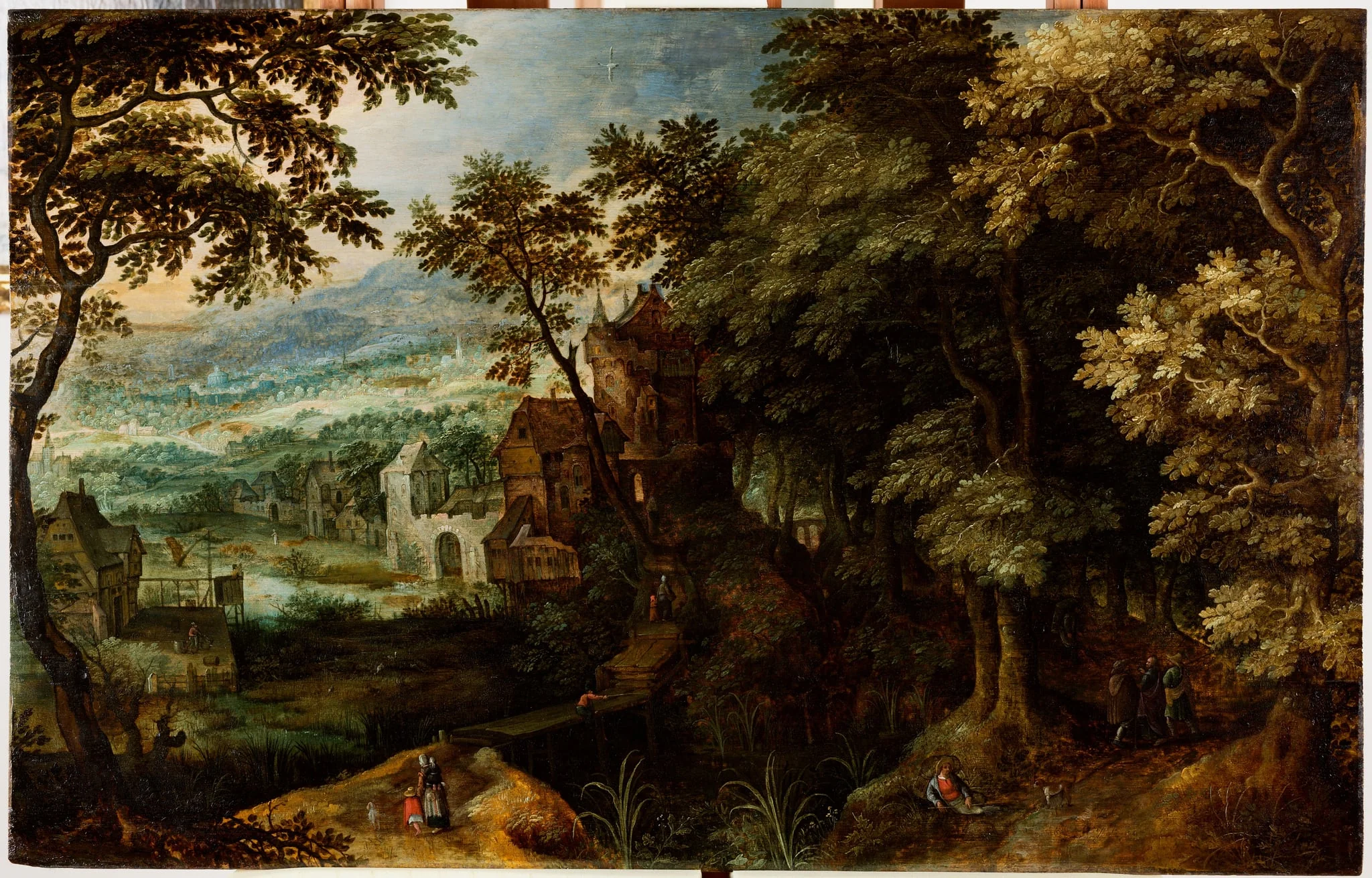 Waldlandschaft mit dem Gang nach Emmaus, by Unknown, 1850