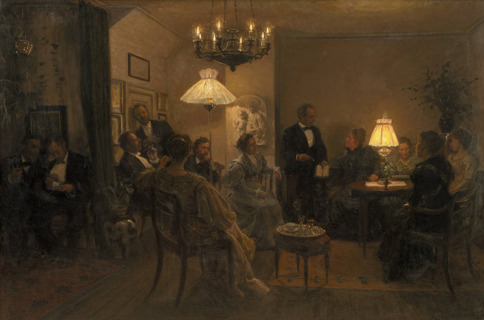 An Evening Party in the Artist's Home, by Unknown, 1899